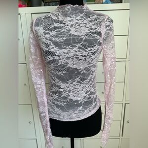 Wild Fable Pink Lace Sequin Blouse